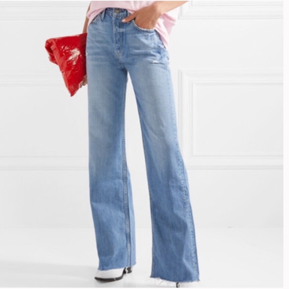 GRLFRDN DENIM CARLA HIGH WAIST BELL BOTTOMS FLARE WIDE LEG JEANS NEW - Picture 5 of 7